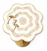 Carver Accent Peg Table Marble Inlay Top