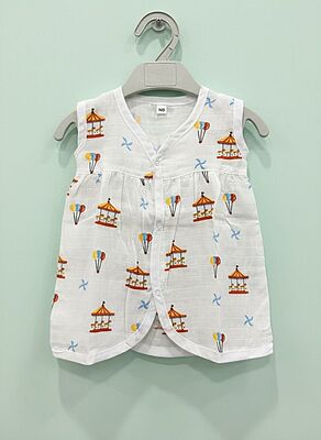 Muslin Front Button Frock – Pack of 2 - Assorted Designs Muslin Front Button Frock – Pack of 2 - Assorted Designs