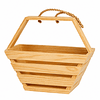Wooden Rope Handle Basket