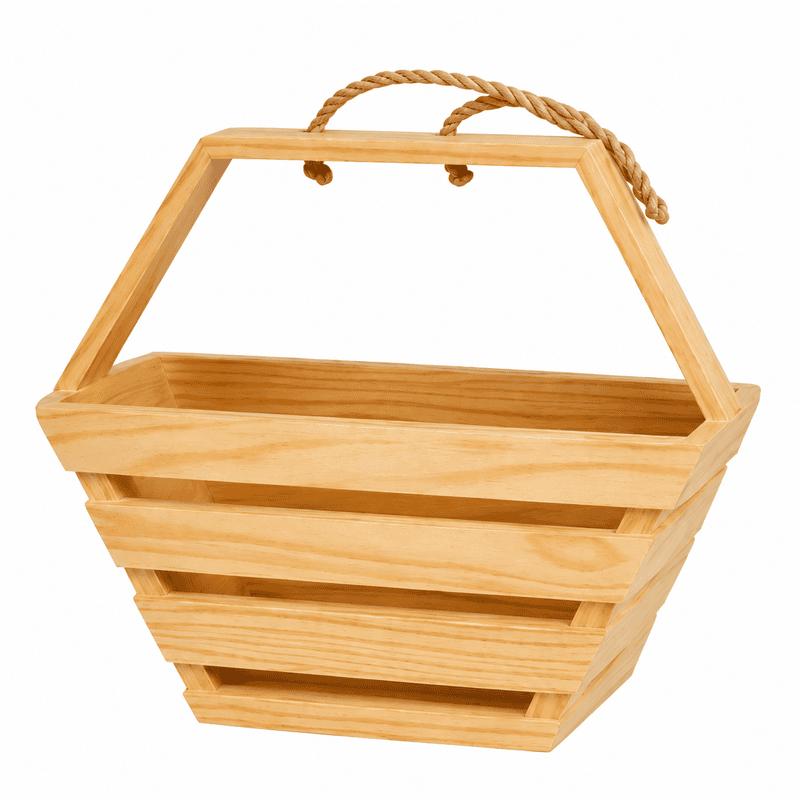 Wooden Rope Handle Basket