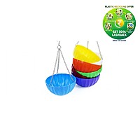 Danaka Hanging Pot with Chain| 7.5 Inch Plastic Hanging Planter | Indoor & Balcony Hanging Pot