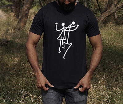'Dance' Half Sleeve Unisex Crew Neck Tee (Black) 'Dance' Half Sleeve Unisex Crew Neck Tee (Black)