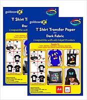 Tshirt Transfer Inkjet Photo Paper Dark Fabrics A4 x 10 Sheets (Make Custom T-Shirts at Home! As Simple as 1-2-3) (Dark) 2 PACKETS OF 5 SHEETS Tshirt Transfer Inkjet Photo Paper Dark Fabrics A4 x 10 Sheets (Make Custom T-Shirts at Home! As Simple as 1-2-3) (Dark) 2 PACKETS OF 5 SHEETS