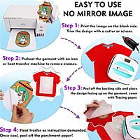 Tshirt Transfer Inkjet Photo Paper Dark Fabrics A4 x 10 Sheets (Make Custom T-Shirts at Home! As Simple as 1-2-3) (Dark) 2 PACKETS OF 5 SHEETS Tshirt Transfer Inkjet Photo Paper Dark Fabrics A4 x 10 Sheets (Make Custom T-Shirts at Home! As Simple as 1-2-3) (Dark) 2 PACKETS OF 5 SHEETS