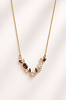Gold Multicolour Stone Arc Necklace