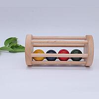 Wooden Rolling Rattle – Sensory & Motor Skill Development Toy for Infants