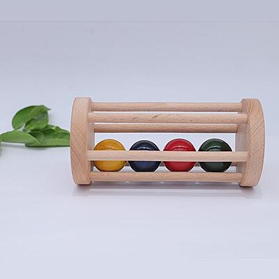 Wooden Rolling Rattle – Sensory & Motor Skill Development Toy for Infants Wooden Rolling Rattle – Sensory & Motor Skill Development Toy for Infants