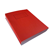 Janrax 9x7"" Red 80 Pages Feint and Ruled Exercise Book