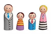 Channapatna Toys Wooden Peg Dolls Family – Non-Toxic Colors