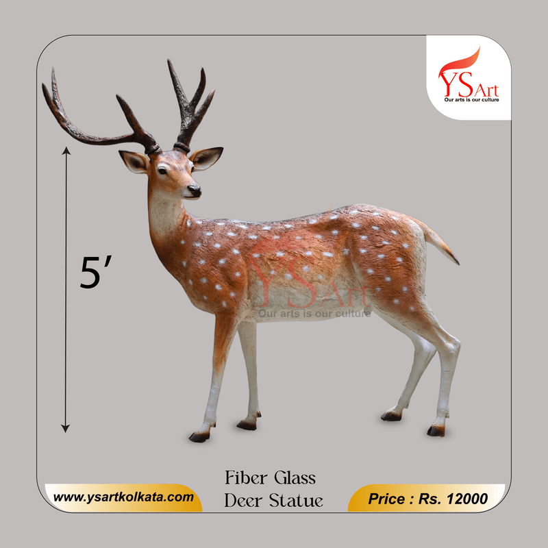 Fiber Glass Deer Statue (5 Feet) – YS Art