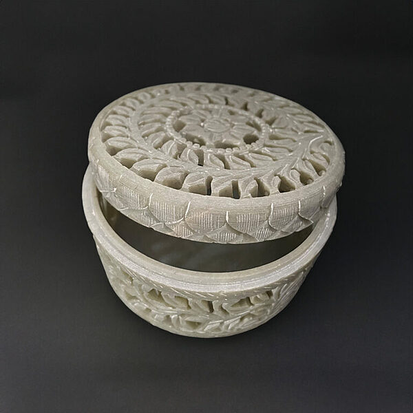 Delicate Floral Marble Jewelry Box