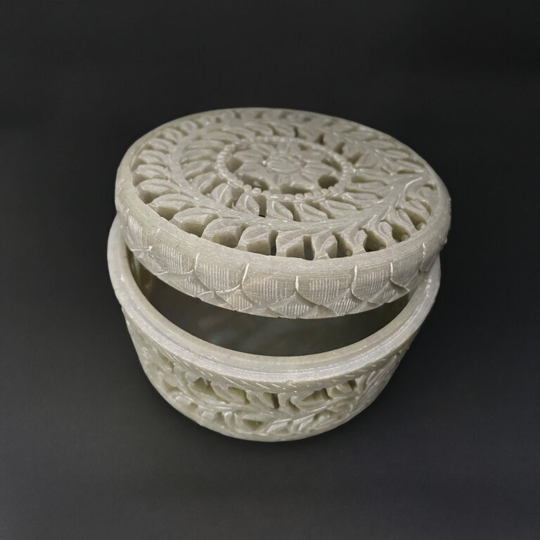 Delicate Floral Marble Jewelry Box