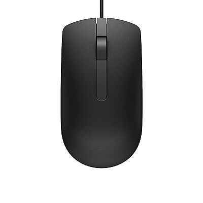 Dell MS116 Wired Optical Mouse, 1000DPI, LED Tracking, Scrolling Wheel, Plug and Play