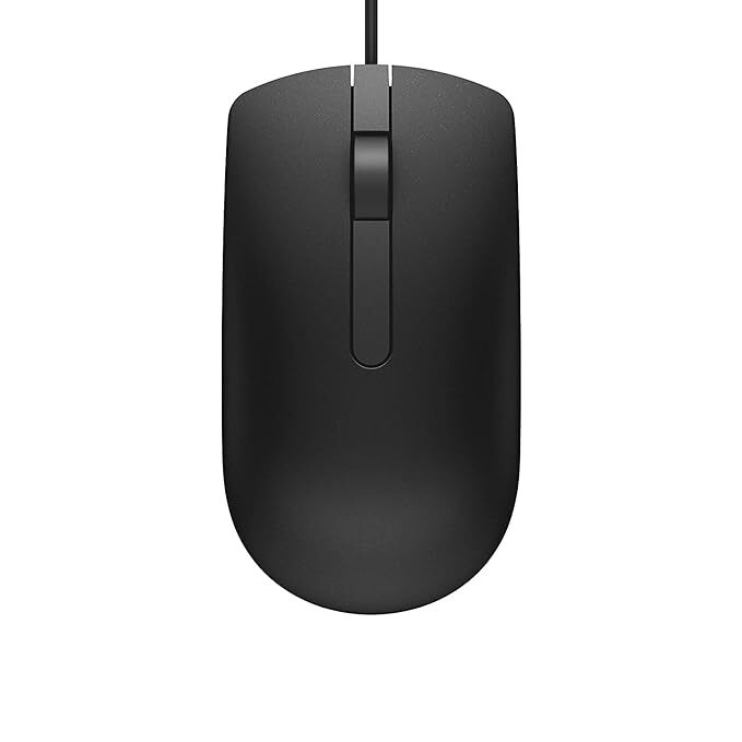Dell MS116 Wired Optical Mouse, 1000DPI, LED Tracking, Scrolling Wheel, Plug and Play
