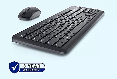 Dell USB Wireless Keyboard and Mouse Set- KM3322W, Anti-Fade & Spill-Resistant Keys, up to 36 Month Battery Life, 3Y Advance Exchange Warranty