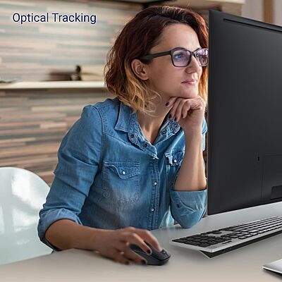 Dell WM118 Wireless Mouse, 2.4 Ghz with USB Nano Receiver, Optical Tracking, 12-Months Battery Life, Ambidextrous, Pc/Mac/Laptop - Black.