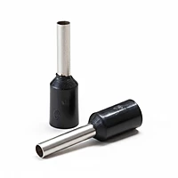 1.5 sq.mm Ferrule Copper Crimp Connector – Insulated Cord Pin End Terminal (Black) Pack of 10