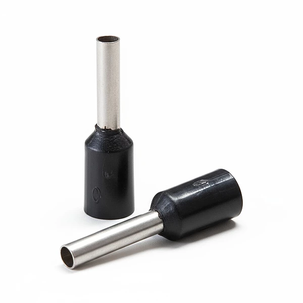 1.5 sq.mm Ferrule Copper Crimp Connector – Insulated Cord Pin End Terminal (Black) Pack of 10