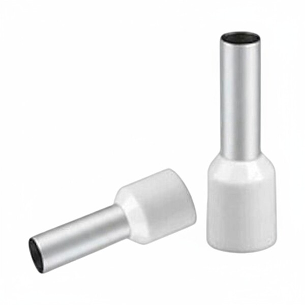 0.5 sq.mm Ferrule Copper Crimp Connector – Insulated Cord Pin End Terminal (White) Pack of 10