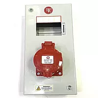 5 Pin/32A Industrial Plug & Socket steel sheet enclosures(without MCB) with plug and socket