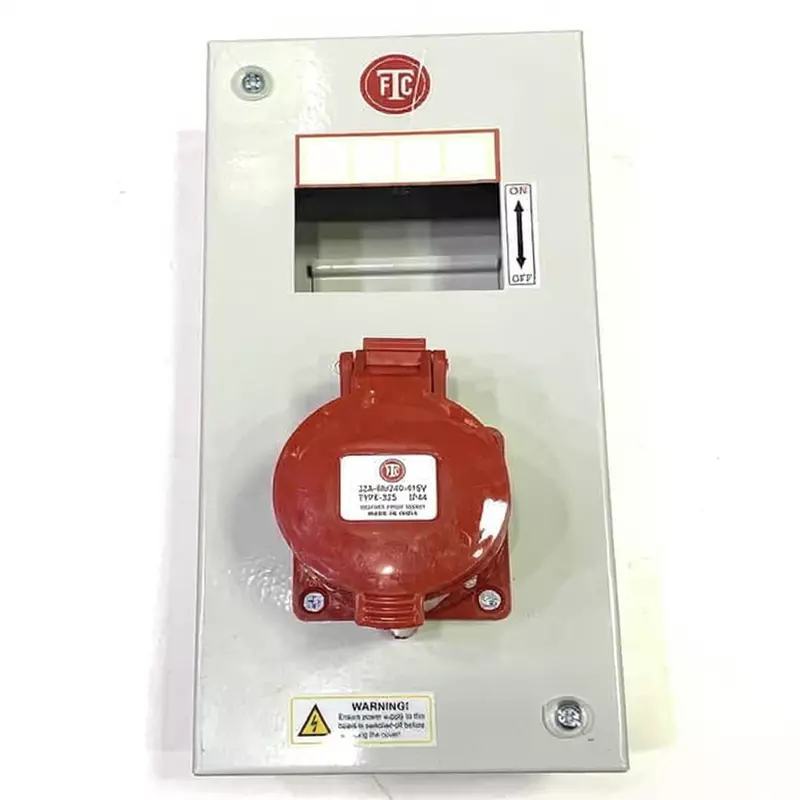 5 Pin/32A Industrial Plug & Socket steel sheet enclosures(without MCB) with plug and socket