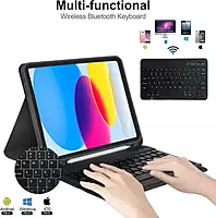 Portronics PADMATE Wireless Keyboard Case for iPad (10th Gen) | Bluetooth, Magnetic Attachment, Multi-Colour Backlight, Built-in Trackpad, Ultra-Slim Foldable Design, iPadOS Shortcuts Portronics PADMATE Wireless Keyboard Case for iPad (10th Gen) | Bluetooth, Magnetic Attachment, Multi-Colour Backlight, Built-in Trackpad, Ultra-Slim Foldable Design, iPadOS Shortcuts