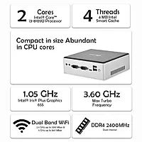 Intel i3-8109U Mini PC – 8th Gen Dual Core Processor, Iris Plus Graphics, Dual 4K Display, HDMI & Wi-Fi | SmartDeskPC