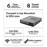 Intel i3-1215U Mini PC – 12th Gen Processor, Dual Display Support, HDMI, USB 3.2 & Wi-Fi | SmartDeskPC