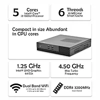 Intel i3-1305U Mini PC – 13th Gen 5-Core Processor, Dual 4K Display, HDMI, USB 3.2 & Wi-Fi 5 | SmartDeskPC
