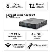 Intel i5-12450H Mini PC – 12th Gen 8-Core Processor, Dual 4K Display, HDMI, USB 4.0 & Wi-Fi 5 | SmartDeskPC