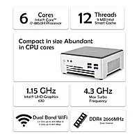 Intel i7-8850H Mini PC – 8th Gen 6-Core Processor, Dual 4K Display, HDMI, USB 3.2 & Wi-Fi | SmartDeskPC