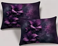 Purple Flowe 7D Digital Print Bedsheet Soft, Stylish & Premium Quality Bed Sheet King-225 x 250 CM)