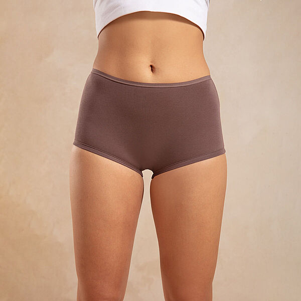 NYKAA Cotton Mid Rise Boyshort with Full Rear Coverage NYP082 DEEP TAUPE XL
