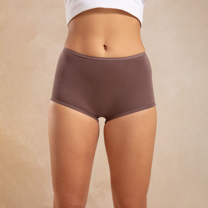 NYKAA Cotton Mid Rise Boyshort with Full Rear Coverage NYP082 DEEP TAUPE XL