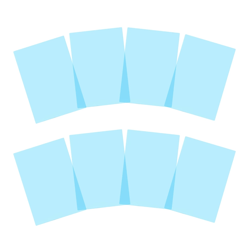 Pack of 8 A4 Plain Blue Dyslexia Overlay Reading Sheets â€“ PET Material, Rounded Corners