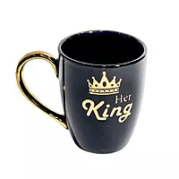 ' Her King '' Printed Black Coffee and Tea Cup
