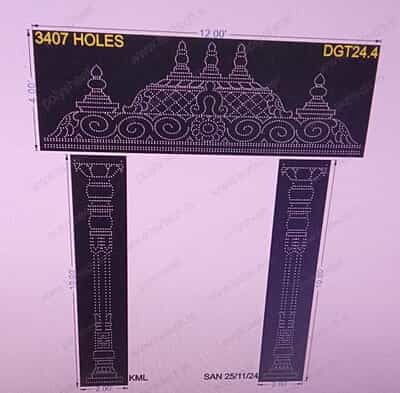 DGT24.4 DESIGNER GATE 3 PART 14X12 FEET 3407 HOLES