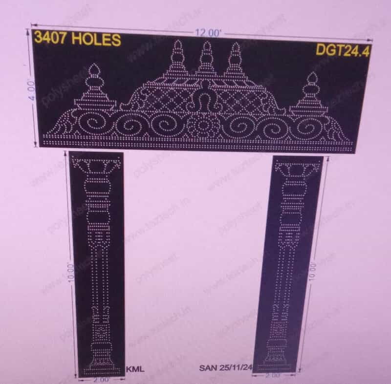 DGT24.4 DESIGNER GATE 3 PART 14X12 FEET 3407 HOLES