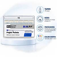 Diadent Paper Points Millimeter Marked 2% Endodontic Paper Points