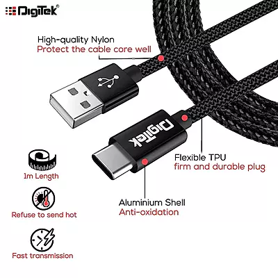 Digitek Charge & Data USB Cable ,1 Metre, Black (DC 1M MU NB BKL ) Digitek Charge & Data USB Cable ,1 Metre, Black (DC 1M MU NB BKL )