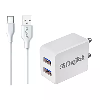 Digitek Dual Port USB Travel Charger 5V/3.1A Wall Charger (DMC-101 Type-C)