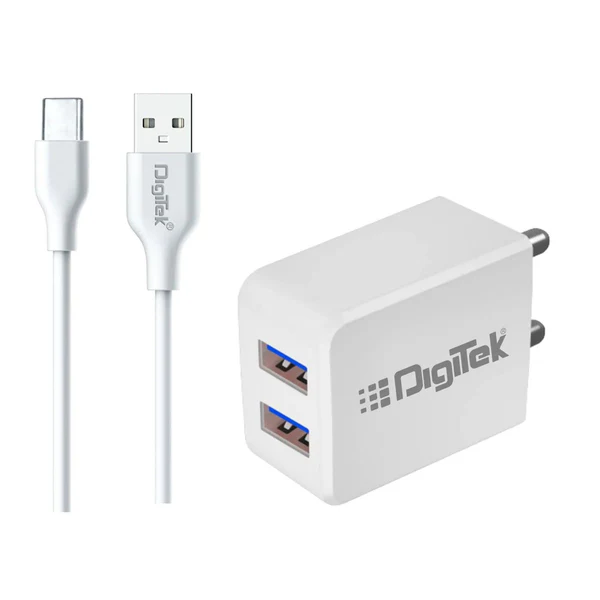 Digitek Dual Port USB Travel Charger 5V/3.1A Wall Charger (DMC-101 Type-C)