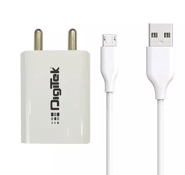 Digitek Smart Fast Charger DMC-026 MU (2.4A Dual USB Adapter with Micro USB Data Cable - White) Digitek Smart Fast Charger DMC-026 MU (2.4A Dual USB Adapter with Micro USB Data Cable - White)