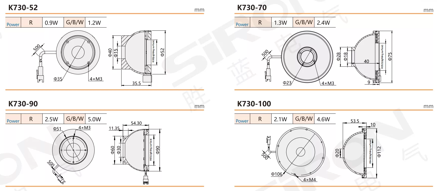 SiRON K730 Series Bowl Light Source