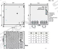 SiRON P174-3 Series 960W Three-phase Metal Guide Switching Power Supply