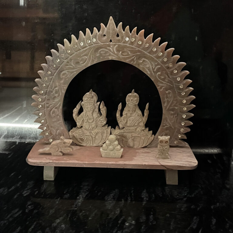 Divine Couple – Ganesha and Lakshmi Stone Idol