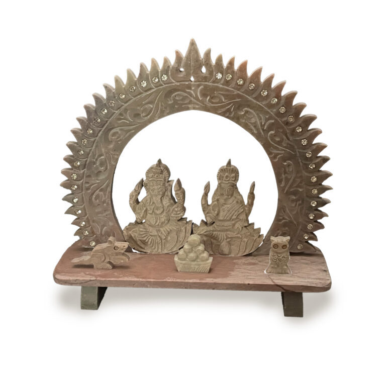 Divine Couple – Ganesha and Lakshmi Stone Idol