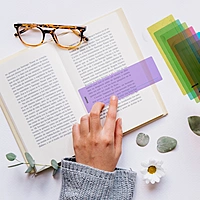 Pack of 8 Peach 210x80mm Dyslexia Overlay Reading Strips â€“ PET Material, Rounded Corners