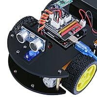 Close-up of DIY UNO smart robot car Close-up of DIY UNO smart robot car