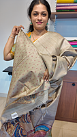NK small checks semi tussar Beige- K